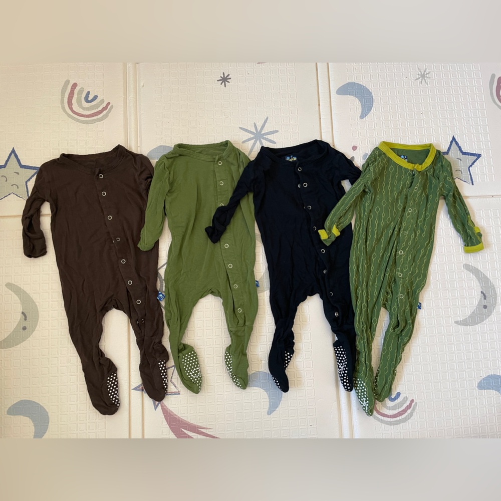 Kickee Pants Lot, 0-3 Month PJs x 8